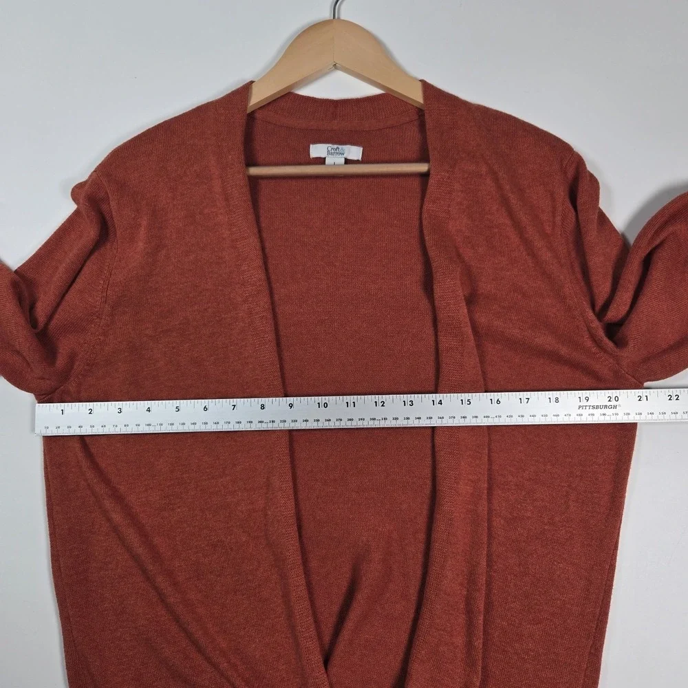 Croft & Barrow‎ Cardigan Sweater Womens Large L Orange Open Robe Top Cozy Lounge